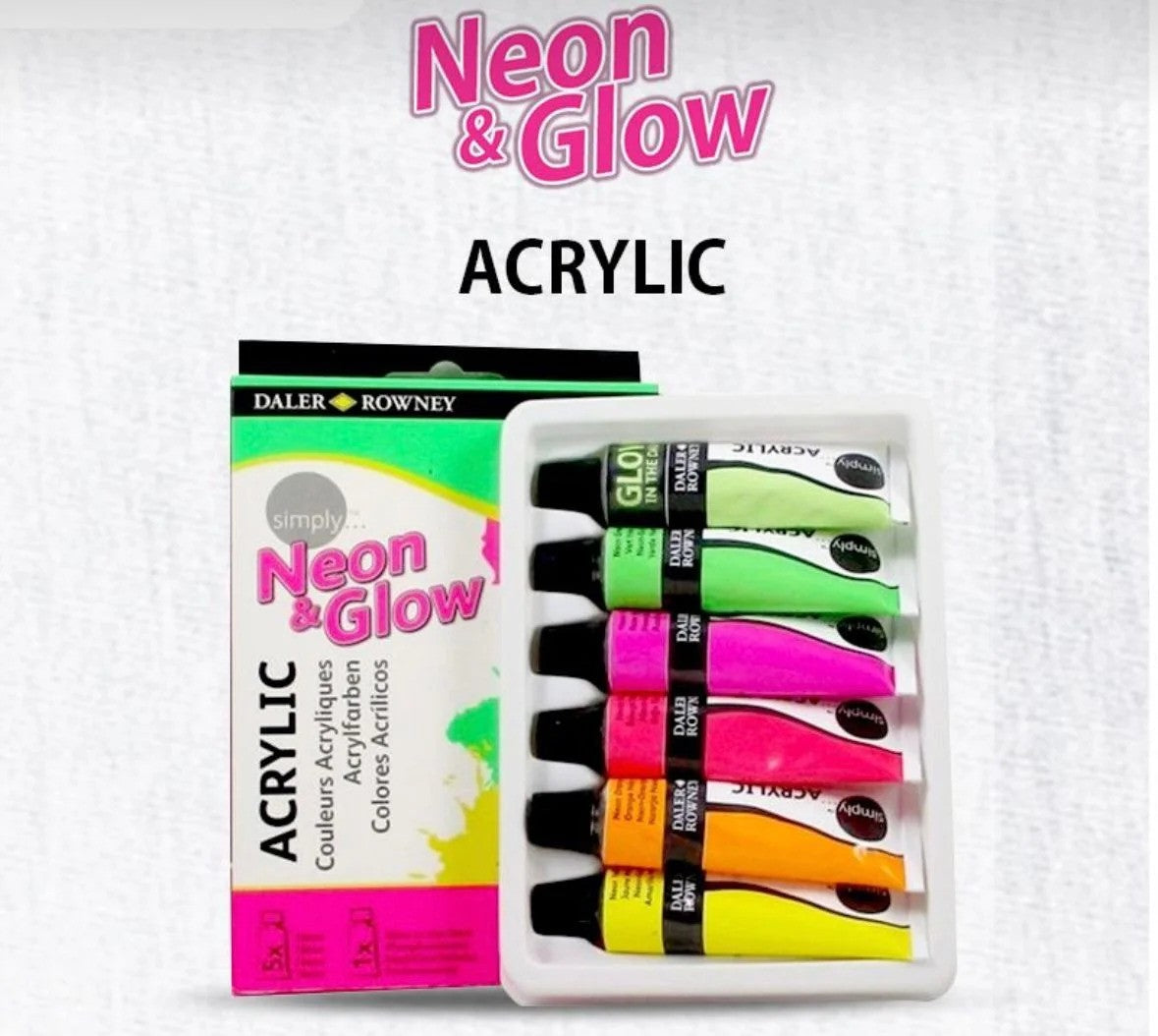 Neon & Glow Acrylic Painting Set – 6-Piece Luminous Art